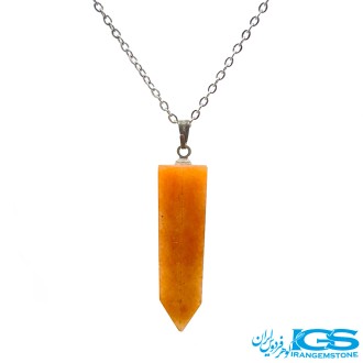 گردنبند سنگ جید زرد بدون زنجیر