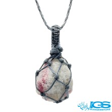 گردنبند سنگ لپیدولیت  مکرومه