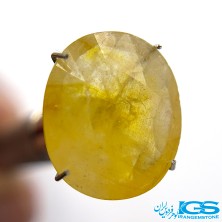 نگین سنگ یاقوت زرد برمه تراش جواهری