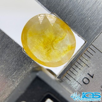 نگین سنگ یاقوت زرد برمه تراش جواهری