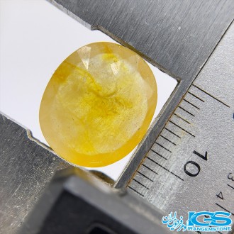 نگین سنگ یاقوت زرد برمه تراش جواهری