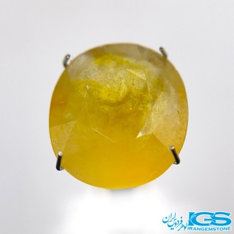 نگین سنگ یاقوت زرد برمه تراش جواهری