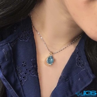 گردنبند سنگ راف کریستال کوارتز آبی