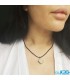 گردنبند سنگ راف کریستال کوارتز  گل شبدر نماد خوش شانسی