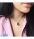 گردنبند سنگ راف کریستال کوارتز صورتی