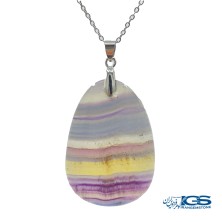 گردنبند سنگ فلوریت رنگین کمان بدون زنجیر