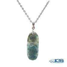 گردنبند سنگ جاسپر خونی تراش دار  بدون زنجیر