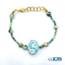 دستبند سنگ فیروزه جواهری  هند با سنگ فیروزه ایران