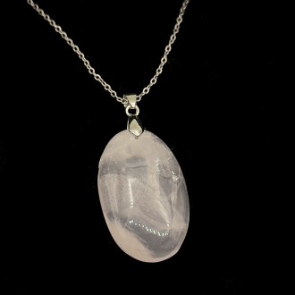 گردنبند سنگ رزکوارتز بدون زنجیر