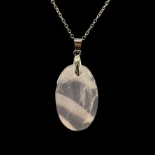 گردنبند سنگ رزکوارتز بدون زنجیر