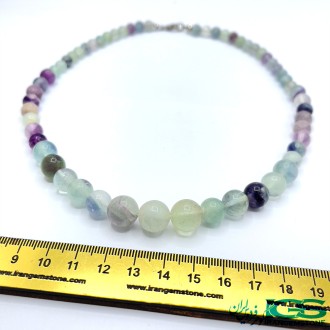 گردنبند سنگ فلوریت رنگین کمان