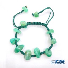 دستبند عقیق سبز مکرومه بافی