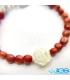 دستبند یاقوت سرخ و پوست صدف طرح گل