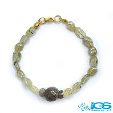 دستبند پرهنیت جواهری و سنگ لابرادوریت جواهری