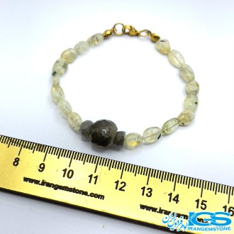 دستبند پرهنیت جواهری و سنگ لابرادوریت جواهری