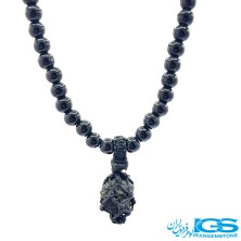 گردنبند تورمالین سیاه با بند عقیق سیاه