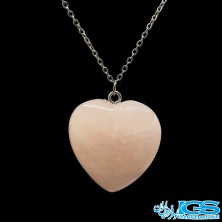 گردنبند رزکوارتز  قلب بدون زنجیر