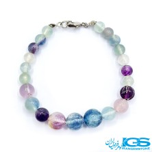 دستبند سنگ فلوریت رنگین کمان
