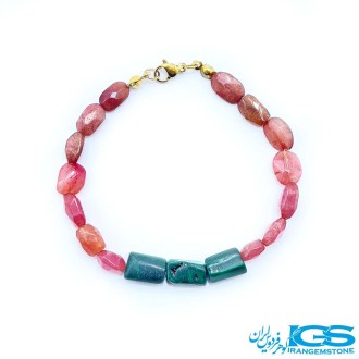 دستبند یاقوت سرخ و مالاکیت