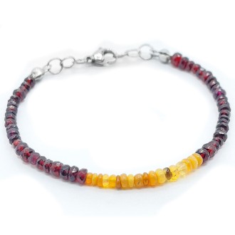 دستبند گارنت سرخ جواهری و اوپال هند جواهری