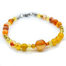 دستبند کارنلین عقیق نارنجی