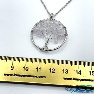گردنبند سنگ کریستال کوارتز درخت زندگی بدون زنجیر