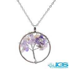 گردنبند آمیتیست درخت زندگی  بدون زنجیر