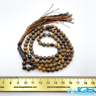 تسبیح ۹۹ تایی سنگ چشم ببر اصل | زیبا، انرژی‌بخش و معنوی