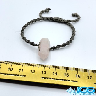 دستبند رزکوارتز  منشور مکرومه بافی