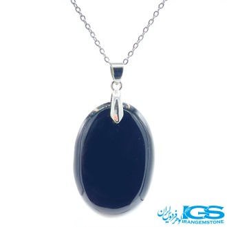 گردنبند سنگ اونیکس عقیق سیاه بدون زنجیر