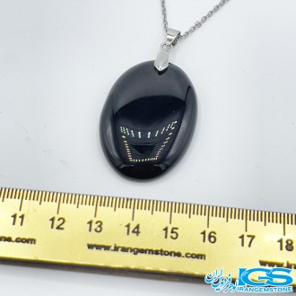 گردنبند سنگ اونیکس عقیق سیاه بدون زنجیر
