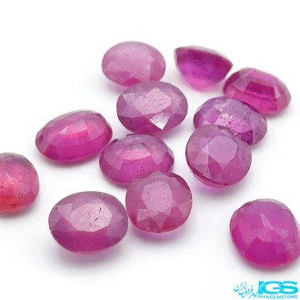 نگین یاقوت سرخ طبیعی تراش جواهر اوال برمه هند