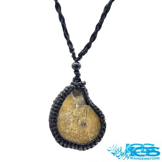 گردنبند آمونیت دفع انرژی منفی  بافت مکرومه