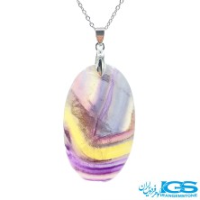 گردنبند سنگ فلوریت رنگین کمان بدون زنجیر