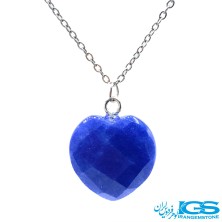 گردنبند یشم جیدیت رنگ شده آبی بدون زنجیر