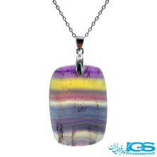 گردنبند سنگ فلوریت رنگین کمان بدون زنجیر