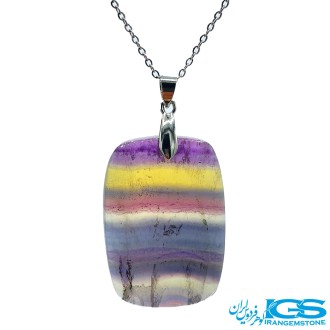 گردنبند سنگ فلوریت رنگین کمان بدون زنجیر