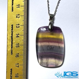 گردنبند سنگ فلوریت رنگین کمان بدون زنجیر