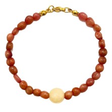 دستبند یاقوت سرخ و سنگ رزکوارتز