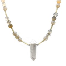 گردنبند هولیت منشور  و عقیق شجر