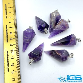 گردنبند سنگ پاندولی آمیتیست بدون زنجیر