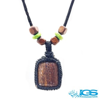 گردنبند سنگ جاسپر مکرومه بافی
