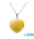 گردنبند عقیق زرد قلب بدون زنجیر
