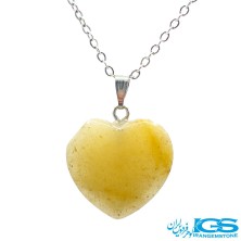گردنبند عقیق زرد قلب بدون زنجیر