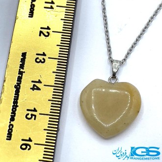 گردنبند عقیق زرد قلب بدون زنجیر