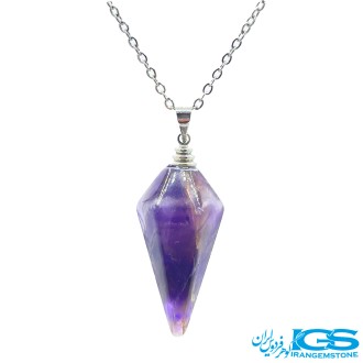 گردنبند آمیتیست شاقول آونگ بدون زنجیر