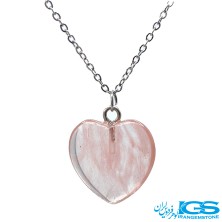 گردنبند کوارتز سرخ  طرح قلب بدون زنجیر