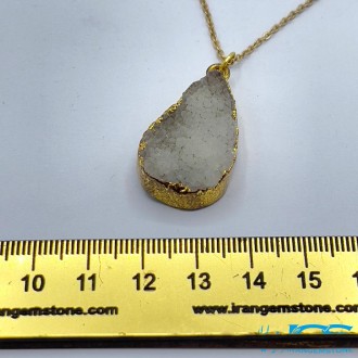 گردنبند سنگ راف کریستال کوارتز بدون زنجیر