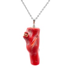 گردنبند مرجان قرمز راف بدون  زنجیر