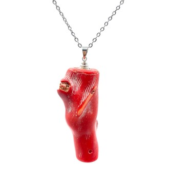 گردنبند مرجان قرمز راف بدون  زنجیر